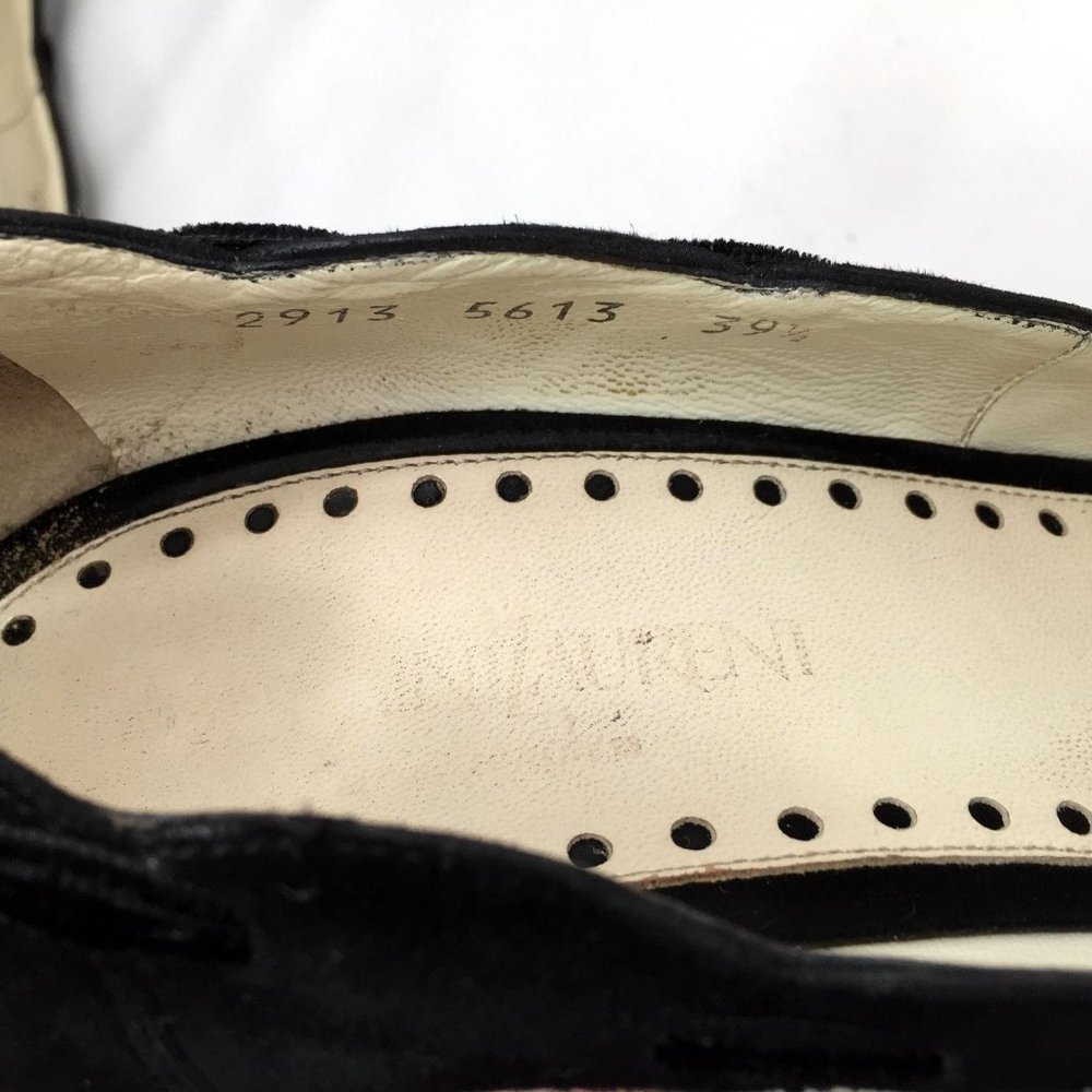 YSL Yves Saint Laurent Suede Leather Heels Size 39.5 Scallop Edge Pumps Womens - Picture 12 of 12